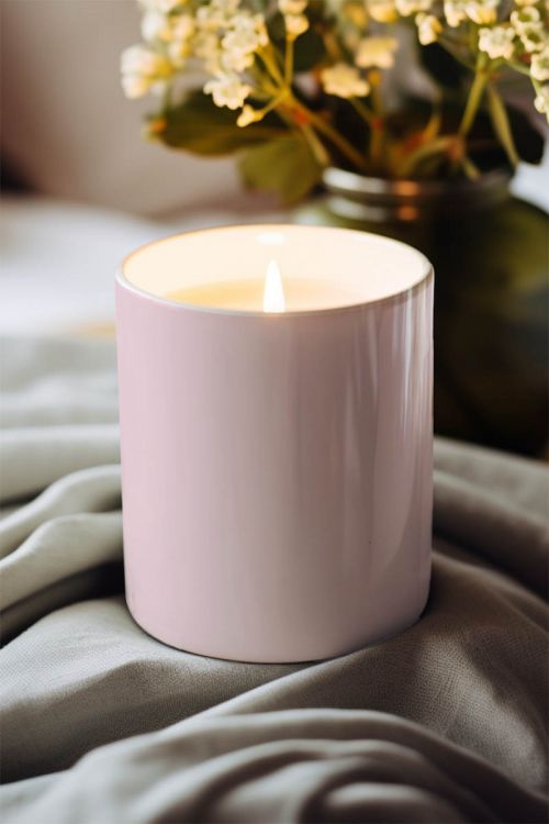 Αρωματικό Κερί, Χειροποίητο με Άρωμα Vanilla Cream, Pink Flower