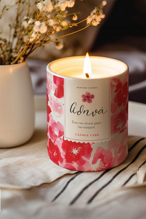 Αρωματικό Κερί, Χειροποίητο με Άρωμα Vanilla Cream, Red Flower