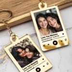 Σετ 2 Μπρελόκ Κλειδιών Golden Mirror με Φωτογραφία για Μητέρα