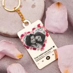 Μπρελόκ Κλειδιών Golden Mirror με Φωτογραφία Rose Heart