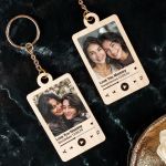 Σετ 2 Ξύλινων Μπρελόκ Κλειδιών με Φωτογραφία για Μητέρα