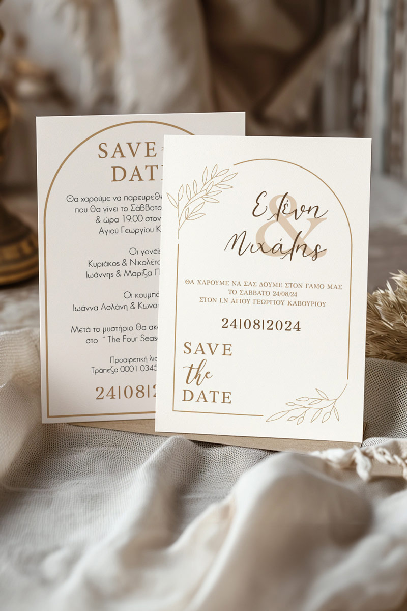 Προσκλητήρια Γάμου με σχέδιο Minimal Αίσθηση