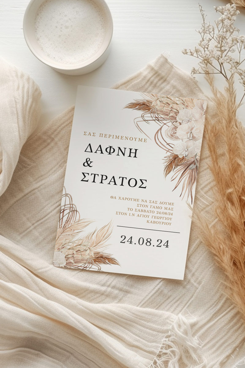 Προσκλητήρια Γάμου με σχέδιο Boho Διάθεση