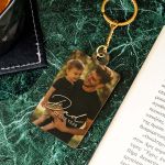 Μπρελόκ Κλειδιών Golden Mirror με Φωτογραφία Lovely Dad
