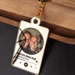 Μπρελόκ Κλειδιών Golden Mirror με Φωτογραφία Dad Song