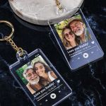 Σετ 2 Μπρελόκ Κλειδιών με Φωτογραφία και Ονόματα για Πατέρα