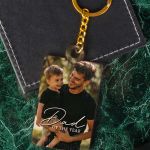 Ξύλινο Μπρελόκ Κλειδιών με Φωτογραφία για Πατέρα, Lovely Dad