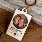 Ξύλινο Μπρελόκ Κλειδιών με Φωτογραφία για Πατέρα, Dad Music