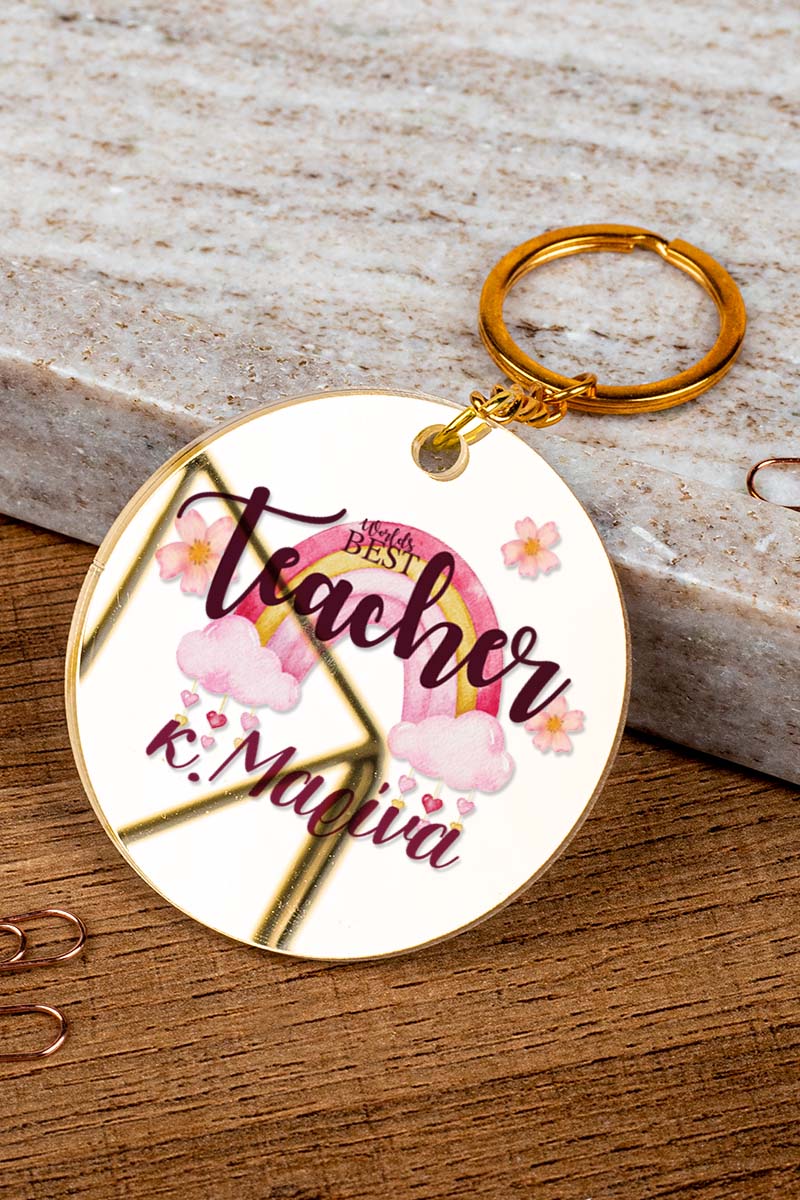 Μπρελόκ Κλειδιών με Όνομα Golden Mirror, Δώρο για Δασκάλα