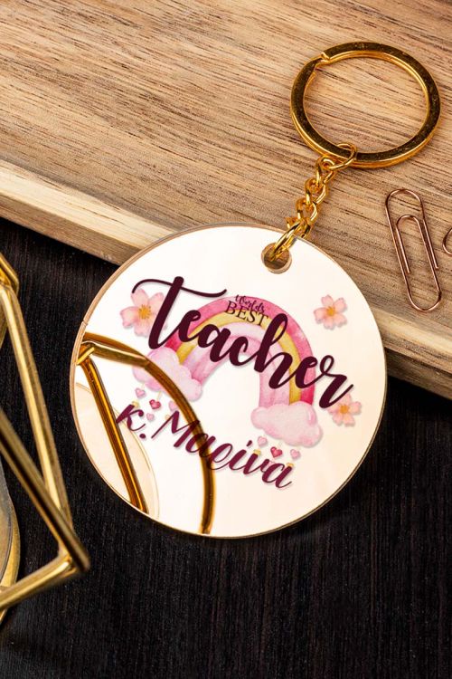 Μπρελόκ Κλειδιών με Όνομα Golden Mirror, Δώρο για Δασκάλα