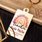 Μπρελόκ Κλειδιών με Όνομα Golden Mirror, Δώρο για Δασκάλα