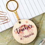 Ξύλινο Μπρελόκ Κλειδιών Προσωποποιημένο, Δώρο για Δασκάλα