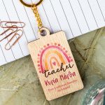 Ξύλινο Μπρελόκ Κλειδιών Προσωποποιημένο, Δώρο για Δασκάλα