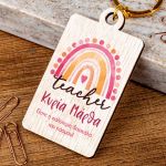 Ξύλινο Μπρελόκ Κλειδιών Προσωποποιημένο, Δώρο για Δασκάλα