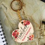 Ξύλινο Μπρελόκ Κλειδιών Προσωποποιημένο, Δώρο για Δασκάλα