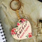 Ξύλινο Μπρελόκ Κλειδιών Προσωποποιημένο, Δώρο για Δασκάλα