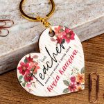 Ξύλινο Μπρελόκ Κλειδιών Προσωποποιημένο, Δώρο για Δασκάλα