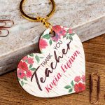 Ξύλινο Μπρελόκ Κλειδιών Προσωποποιημένο, Δώρο για Δασκάλα