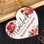 Ξύλινο Μπρελόκ Κλειδιών Προσωποποιημένο, Δώρο για Δασκάλα