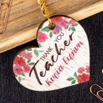 Ξύλινο Μπρελόκ Κλειδιών Προσωποποιημένο, Δώρο για Δασκάλα