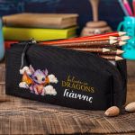 Σχολική Κασετίνα με Όνομα, σε Μαύρο Χρώμα & Σχέδιο Δράκος