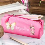 Σχολική Κασετίνα με Όνομα, σε Φούξια Χρώμα & Σχέδιο Πανδαισία