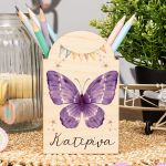 Μολυβοθήκη Προσωποποιημένη για Παιδιά με Σχέδιο Πεταλούδα