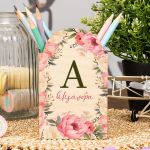 Μολυβοθήκη Προσωποποιημένη για Παιδιά με Σχέδιο Λουλούδια