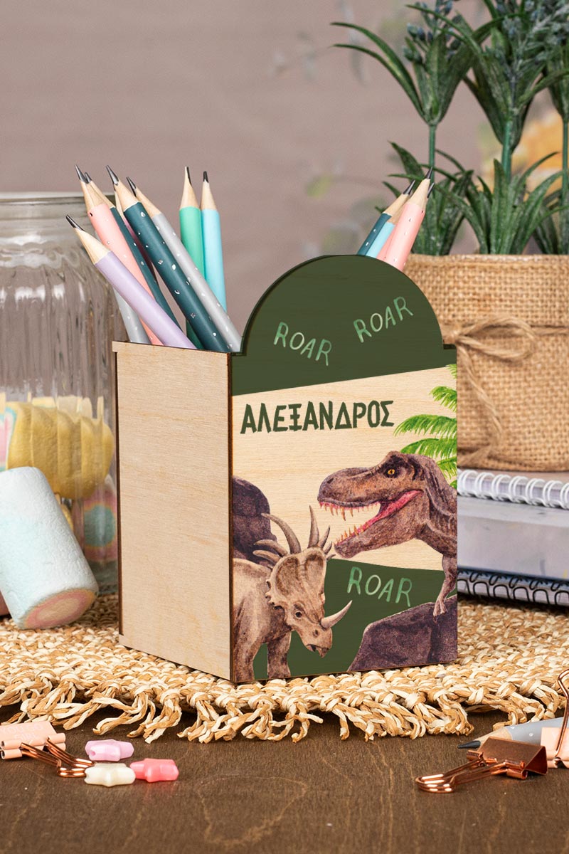 Μολυβοθήκη Προσωποποιημένη για Παιδιά με Σχέδιο Δεινόσαυρος