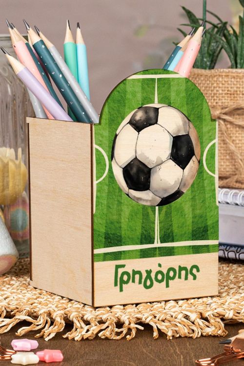 Μολυβοθήκη Προσωποποιημένη για Παιδιά με Σχέδιο Ποδόσφαιρο