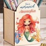 Μολυβοθήκη Προσωποποιημένη για Παιδιά με Σχέδιο Γοργόνα