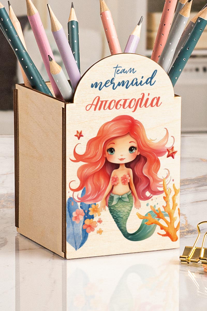 Μολυβοθήκη Προσωποποιημένη για Παιδιά με Σχέδιο Γοργόνα