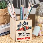 Μολυβοθήκη Προσωποποιημένη για Παιδιά με Σχέδιο Αυτοκίνητο