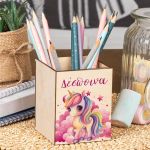 Μολυβοθήκη Προσωποποιημένη για Παιδιά με Σχέδιο Σύννεφα