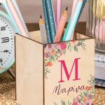 Μολυβοθήκη Προσωποποιημένη για Παιδιά με Σχέδιο Λουλούδια