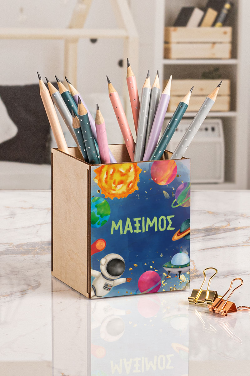 Μολυβοθήκη Προσωποποιημένη για Παιδιά με Σχέδιο Διάστημα