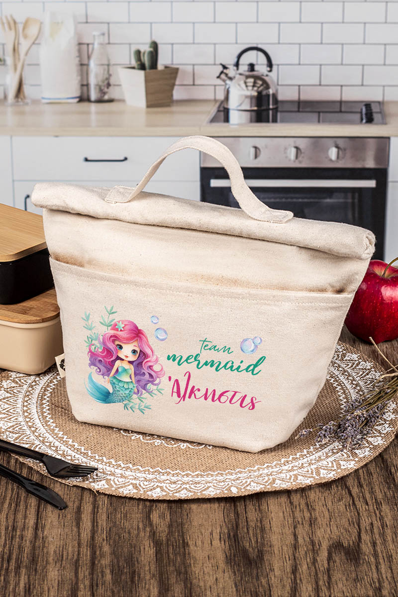 Ισοθερμικό Τσαντάκι Φαγητού Παιδικό με Όνομα, Elegant Mermaid