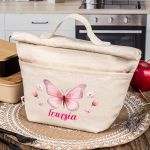 Ισοθερμικό Τσαντάκι Φαγητού Παιδικό με Όνομα, Butterfly Bloom