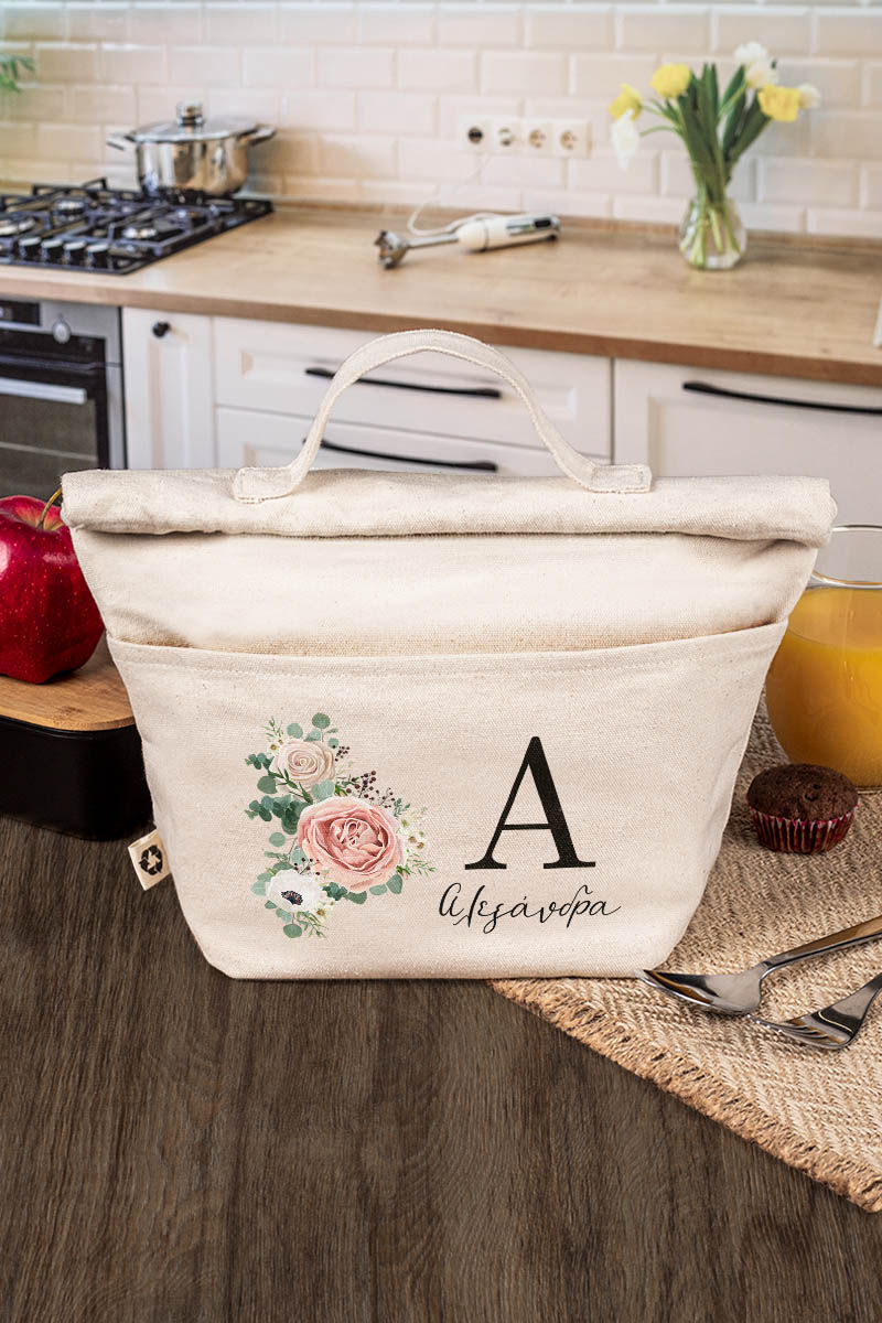 Ισοθερμικό Τσαντάκι Φαγητού Παιδικό με Όνομα, Rose Bucket