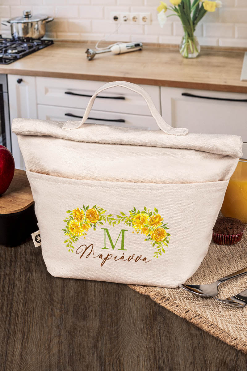 Ισοθερμικό Τσαντάκι Φαγητού Παιδικό με Όνομα, Wild Roses