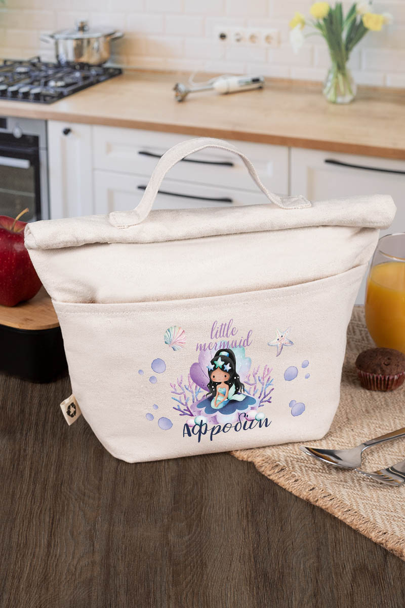 Ισοθερμικό Τσαντάκι Φαγητού Παιδικό με Όνομα, Little Mermaid