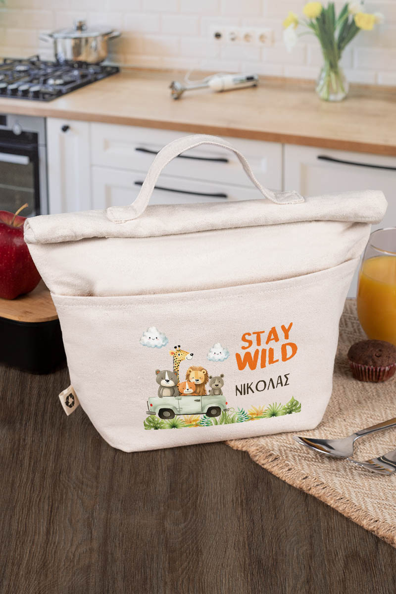 Ισοθερμικό Τσαντάκι Φαγητού Παιδικό με Όνομα, Stay Wild