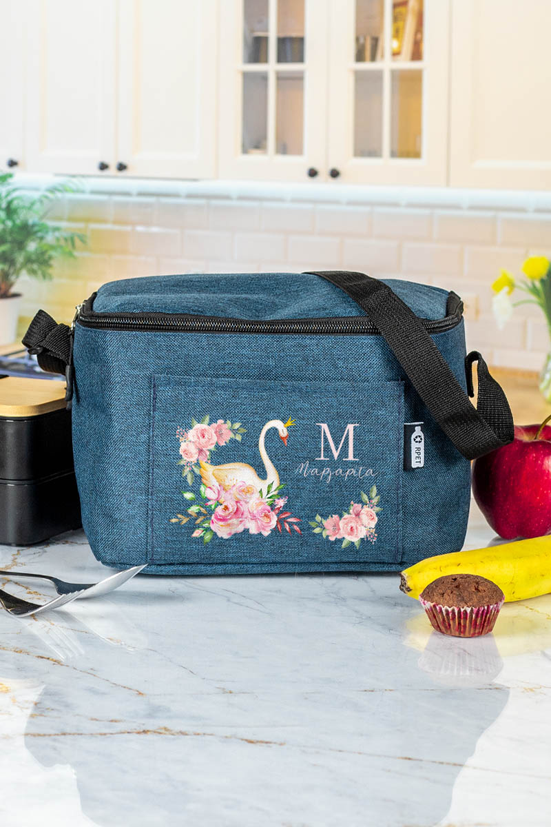 Ισοθερμικό Τσαντάκι Φαγητού Παιδικό με Όνομα, Blossom Swan