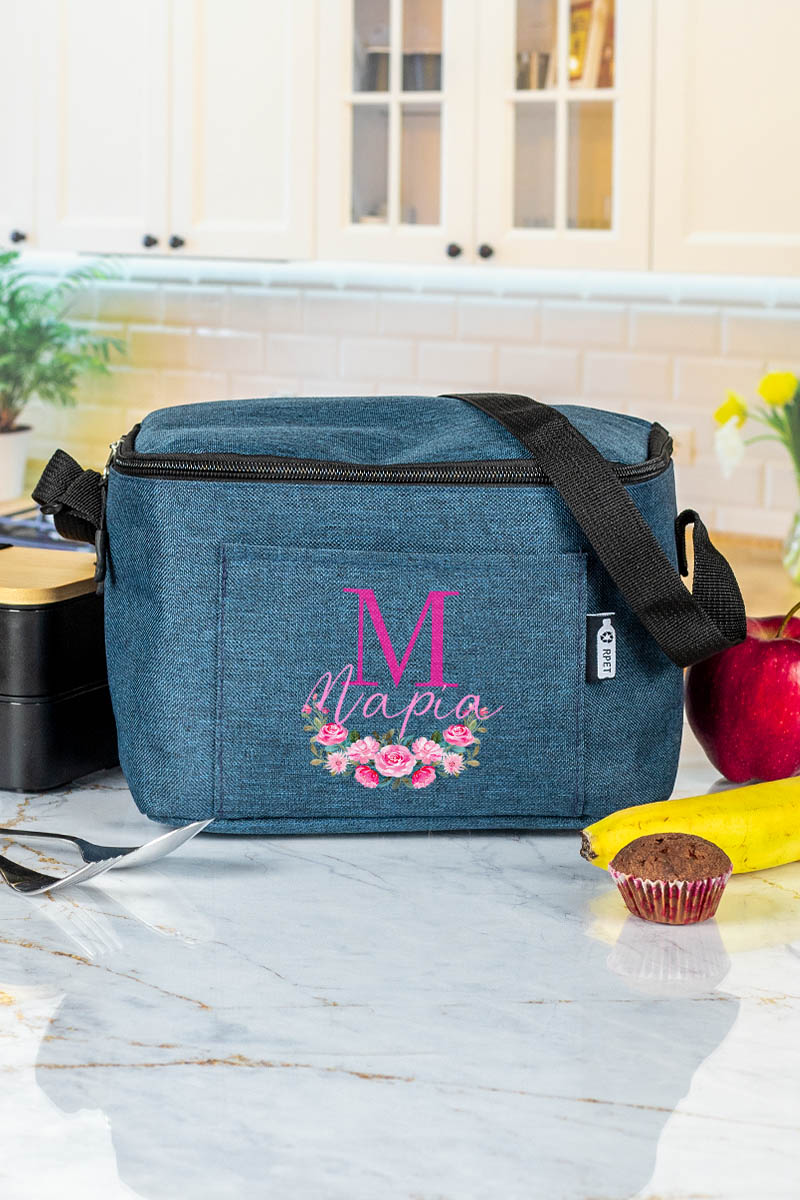 Ισοθερμικό Τσαντάκι Φαγητού Παιδικό με Όνομα, Monogram Roses