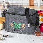 Ισοθερμικό Τσαντάκι Φαγητού Παιδικό με Όνομα, Green Butterfly