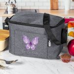 Ισοθερμικό Τσαντάκι Φαγητού Παιδικό με Όνομα, Purple Butterfly