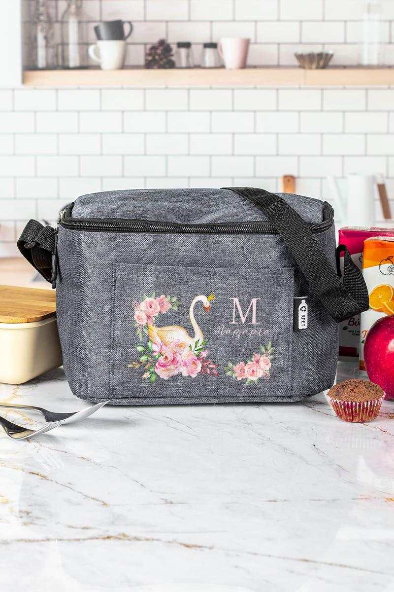 Ισοθερμικό Τσαντάκι Φαγητού Παιδικό με Όνομα, Blossom Swan