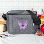 Ισοθερμικό Τσαντάκι Φαγητού Παιδικό με Όνομα, Purple Butterfly