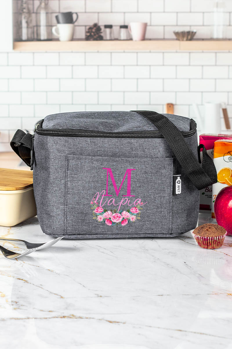 Ισοθερμικό Τσαντάκι Φαγητού Παιδικό με Όνομα, Monogram Roses