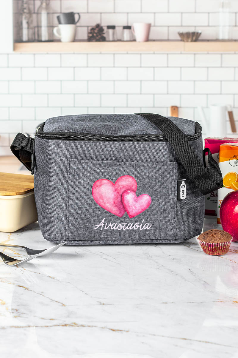 Ισοθερμικό Τσαντάκι Φαγητού Παιδικό με Όνομα, Loving Hearts